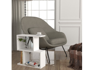 Mesa de apoio de madeira "Karinus" - 50 x 17 x 55 cm - Branco 2