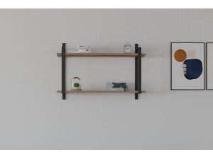 Prateleira de parede em madeira "Abat" - 90 x 22 x 60 cm - Nogueira 2