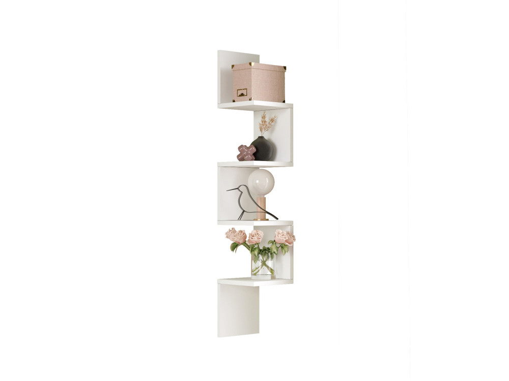Prateleira de parede em madeira "WL9" - 22 x 22 x 117 cm - Branco