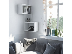 Prateleira de parede em madeira "Part" - 47 x 20 x 85 cm - Branco 2