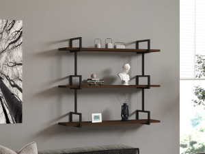Prateleira de parede em madeira "Uras" - 87 x 22 x 76 cm - Nogueira 2