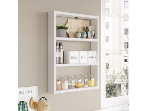 Prateleira de parede em madeira "PR1" - 43 x 9 x 60 cm - Branco 2