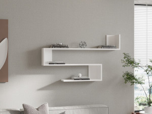 Estante de parede em madeira "Penne" - 120 x 20 x 71 cm - Branco 2