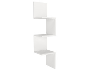 Prateleira de parede "de canto" em madeira - 25 x 25 x 105 cm - Branco