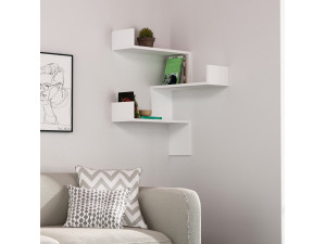 Prateleira de parede em madeira "Luksa" - 60 x 60 x 90 cm - Branco 2