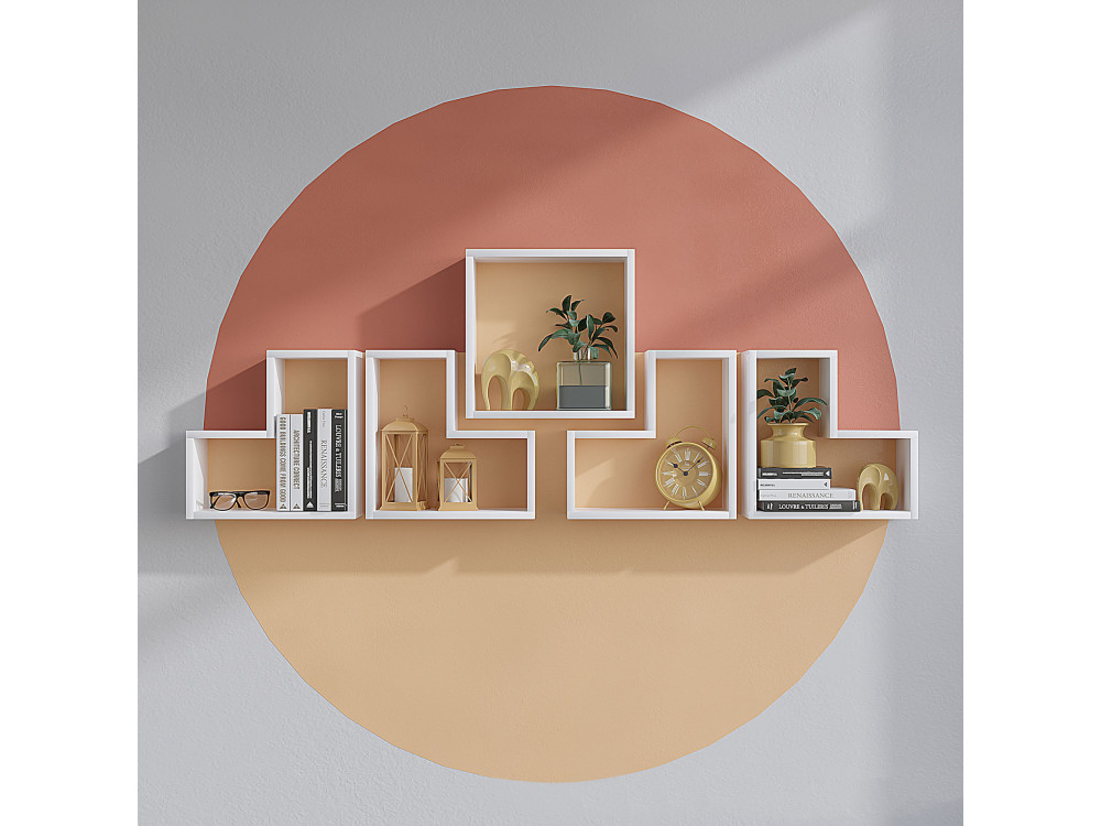 Estante de parede em madeira "Elitra" - 180 x 15 x 59 cm - Branco