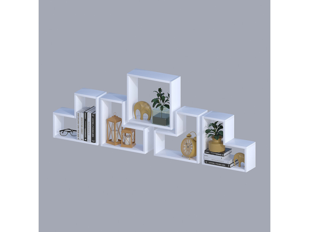 Estante de parede em madeira "Elitra" - 180 x 15 x 59 cm - Branco