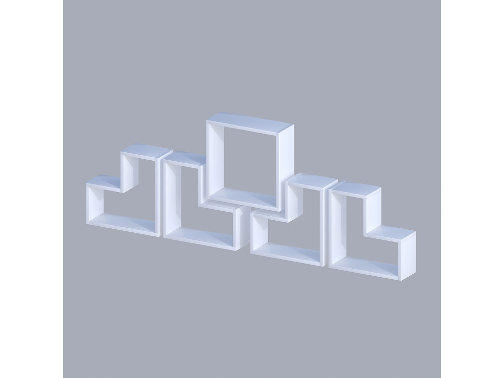 Estante de parede em madeira "Elitra" - 180 x 15 x 59 cm - Branco