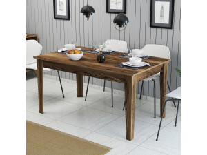 Mesa de jantar em madeira "Milan500" - 145 x 88 x 75 cm - Castanho 2