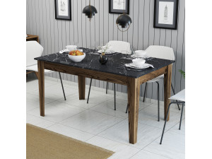 Mesa de jantar em madeira "Milan500" - 145 x 88 x 75 cm - Preto 2