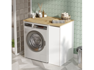 SA1" armário de madeira para máquina de lavar roupa - 93 x 60 x 88 cm - Branco 2