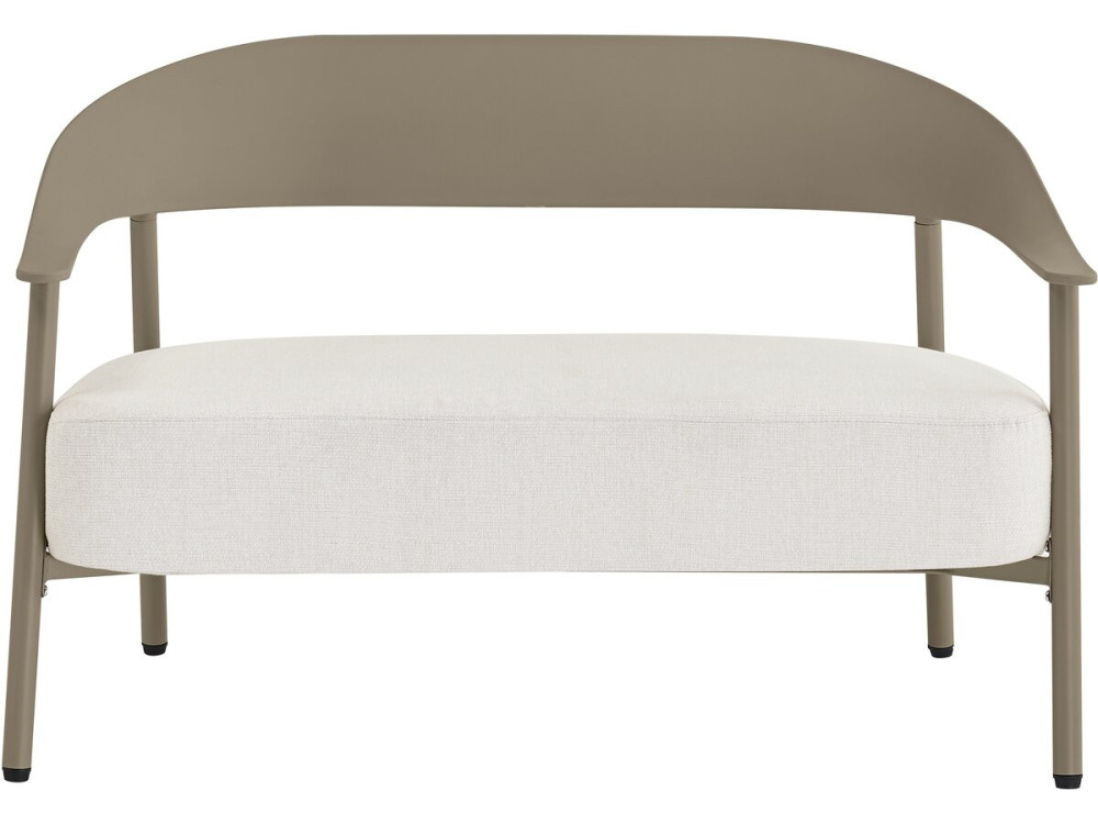 Sofá de jardim "Céora" em plástico e metal - 2 lugares - Taupe