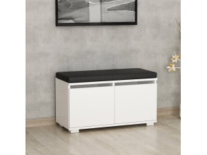 Sapateira de madeira "Drago" - 80 x 35 x 42 cm - Branco 2