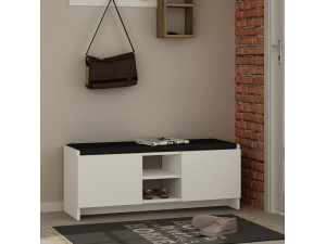 Sapateira de madeira "Zulla" - 110 x 37 x 43 cm - Branco 2