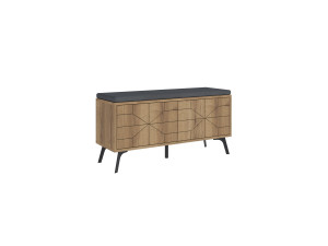Sapateira de madeira "Dune" - 107 x 35 x 55 cm - Castanho