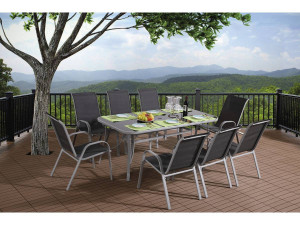 Conjunto de móveis de jardim de 8 lugares "Cordoba XL 180" - Phoenix - Cinza escuro 2