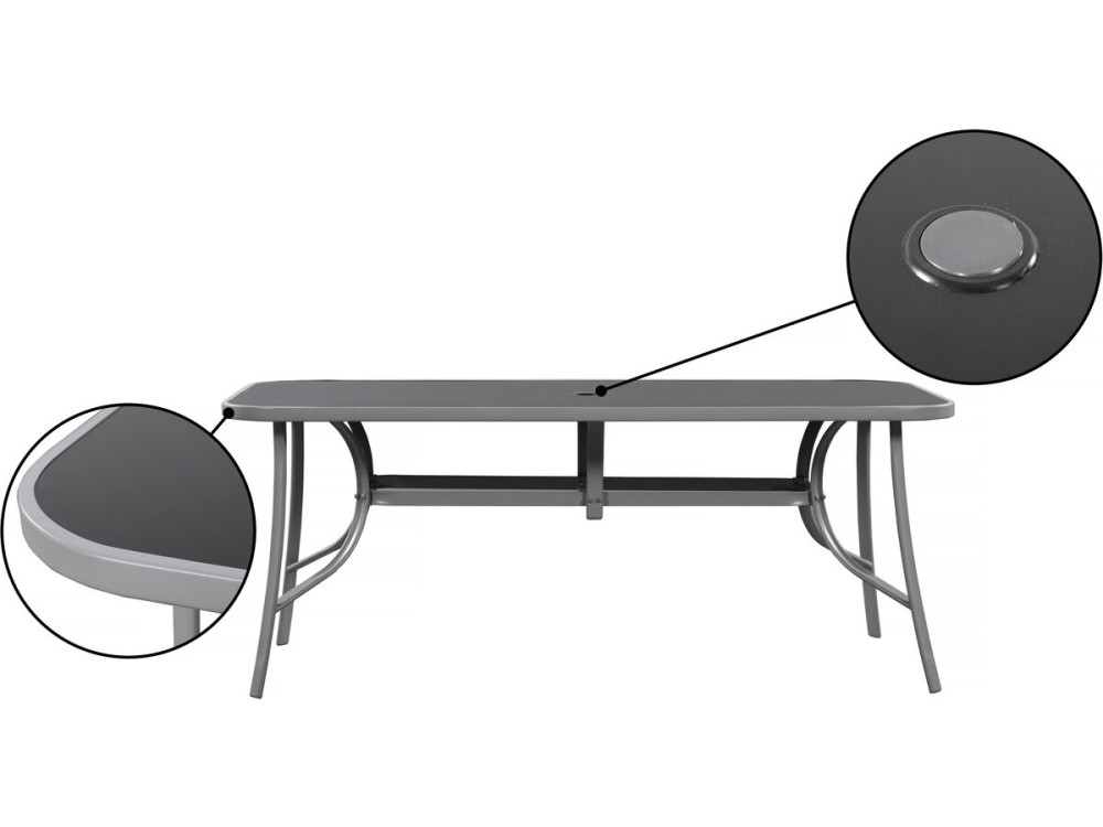 Conjunto de jantar de jardim para 8 pessoas "Cordoba XL 180" - Cinza