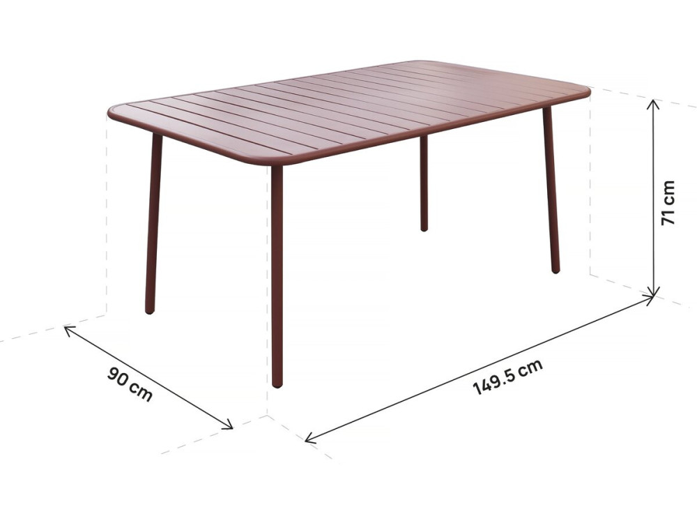 Conjunto de jantar de jardim em metal "Bilbao" - 6 lugares - Terracota