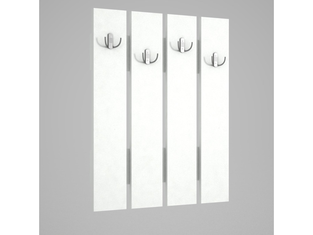 Bengaleiro de parede em madeira "Anita" - 64 x 3 x 80 cm - Branco