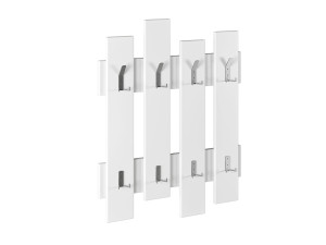 Bengaleiro de parede em madeira "Wave" - 64 x 4 x 79 cm - Branco