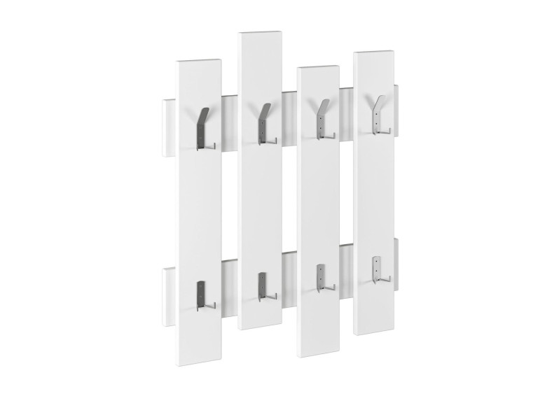 Bengaleiro de parede em madeira "Wave" - 64 x 4 x 79 cm - Branco