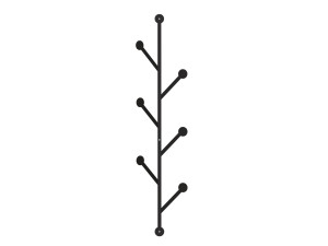 Bengaleiro de parede em metal "Ponpon" - 22 x 5 x 94 cm - Preto
