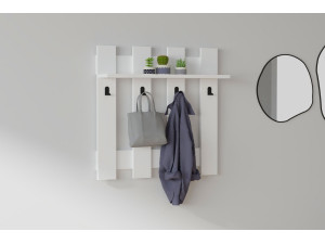 Bengaleiro de parede em madeira "Carina" - 70 x 14 x 70 cm - Branco 2