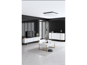 Conjunto de mobiliário para sala de estar em madeira "Luxe" - 160 x 35 x 80 cm - Branco 2