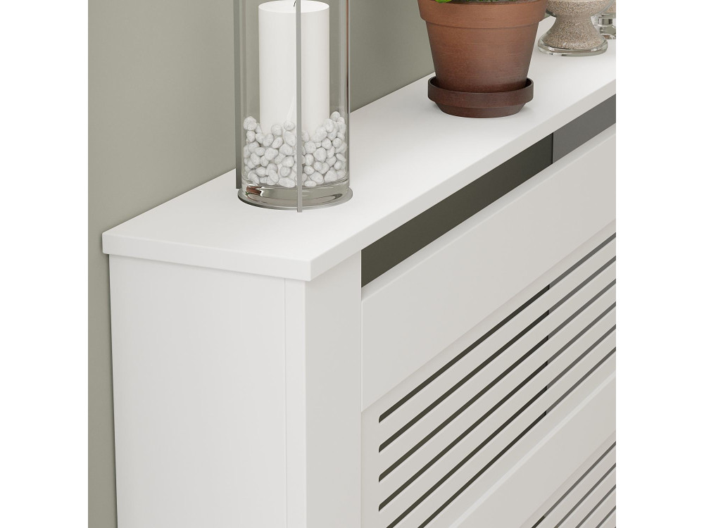 Armário radiador de madeira "Termora" 112 x 19 x 82 cm - Branco