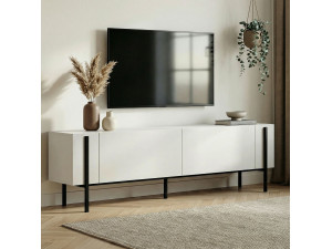 Suporte para televisor em madeira Nexus" - 180 x 30 x 45 cm - Preto / Madeira preta 2