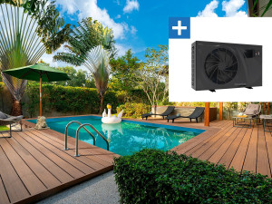 Piscina retangular de madeira "Panama 130" - 6,20 x 4,10 x 1,31 m + Bomba de calor - Potência 6,1 kW