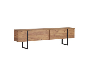 Suporte de TV em madeira "Onera" - 180 x 30 x 50 cm - Pinho Atlântico / Preto