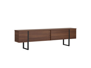 Suporte de TV em madeira "Onera" - 180 x 30 x 50 cm - Nogueira / Preto