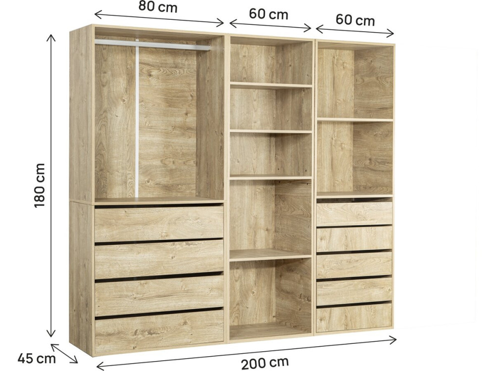 Conjunto de toucador modular "Opera" - 3 unidades - Bege