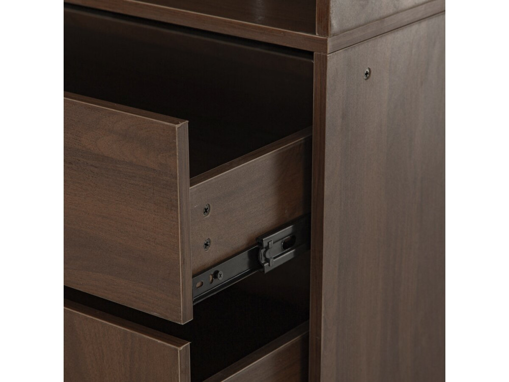 Kit dressing modulable avec penderie, 4 tiroirs et 5 étagères  "Opéra" - 2 éléments - Marron