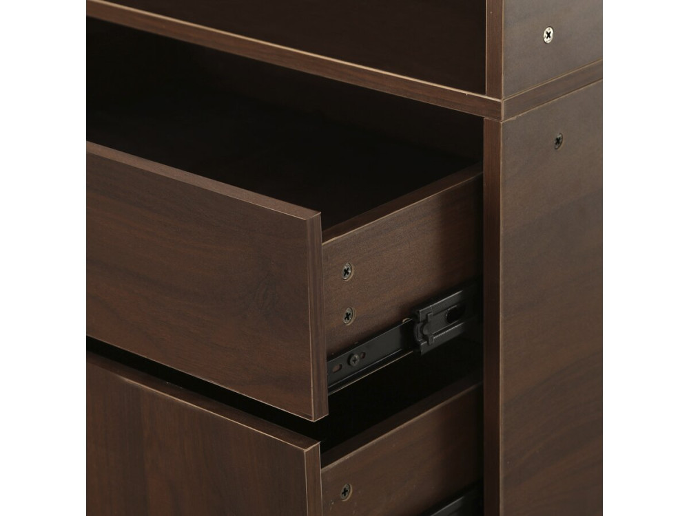 Kit dressing modulable avec 5 tiroirs et 7 étagères "Opéra" - 2 éléments - Marron
