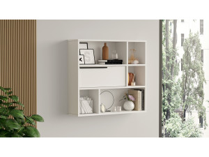 Prateleira de parede em madeira "Calvin" - 90 x 22 x 81 cm - Branco 2