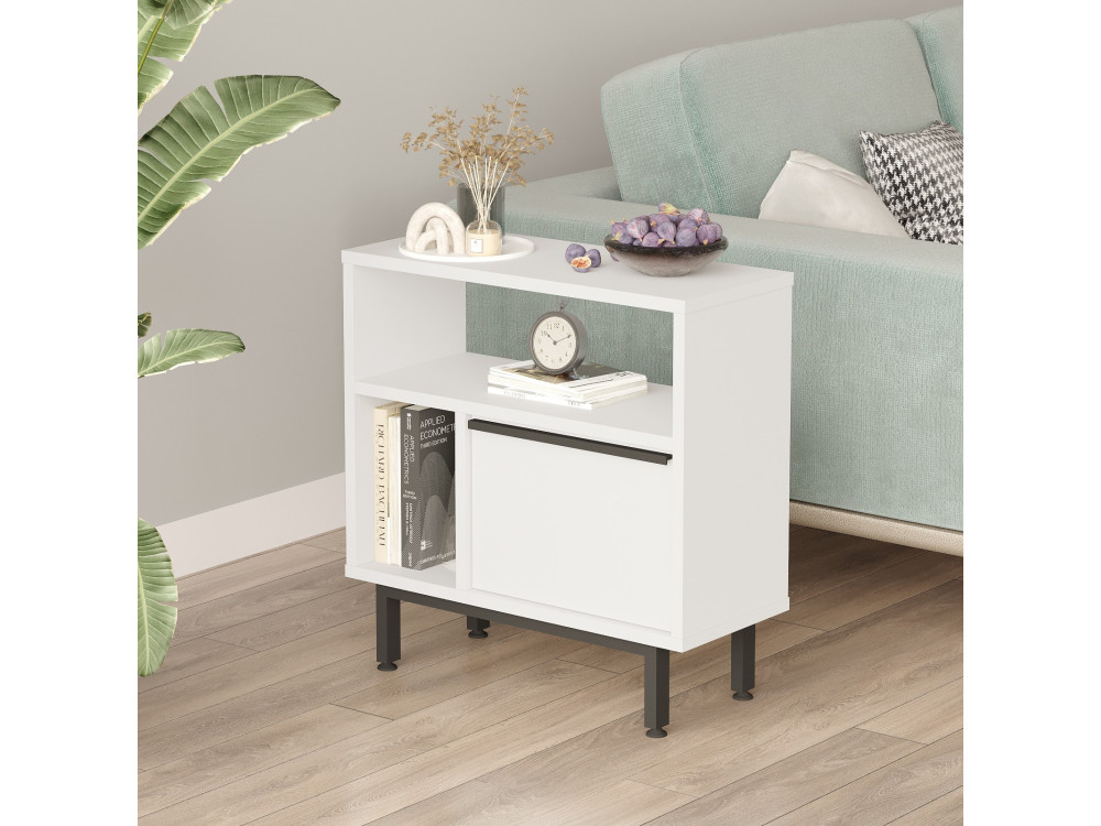 Mesa de apoio em madeira "Calvin" - 60 x 25 x 60 cm - Branco