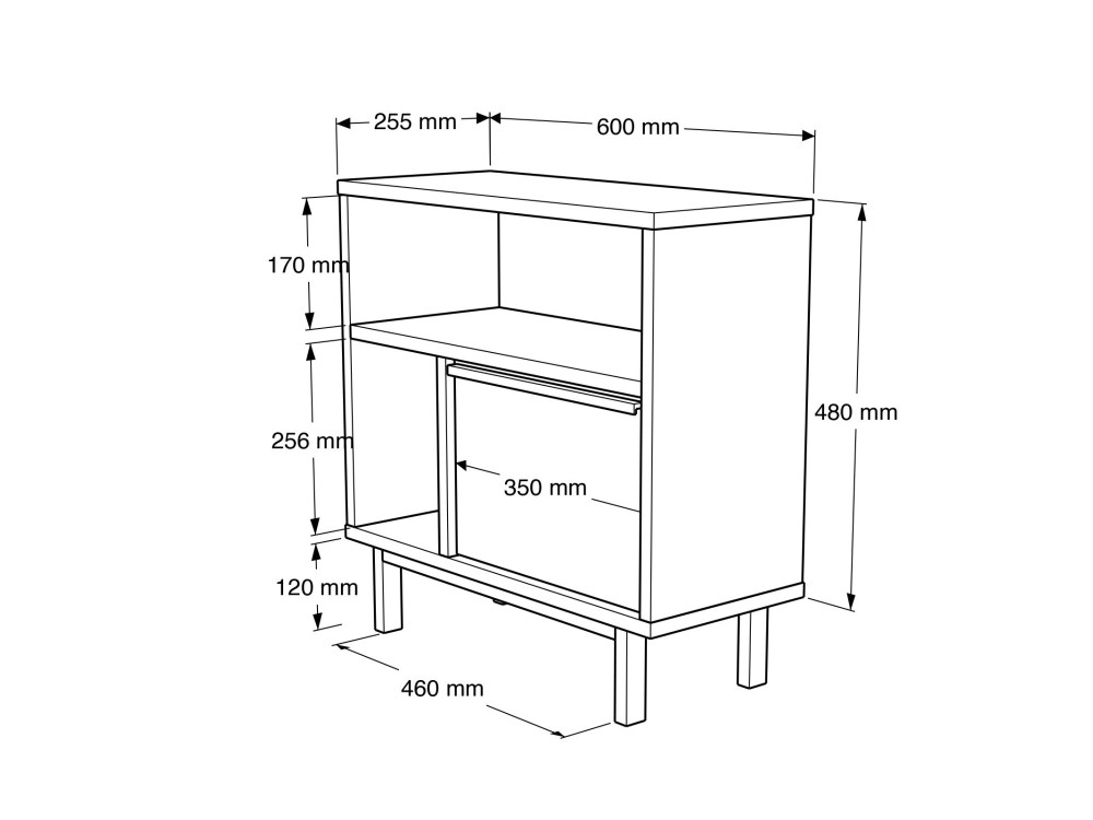 Mesa de apoio em madeira "Calvin" - 60 x 25 x 60 cm - Branco