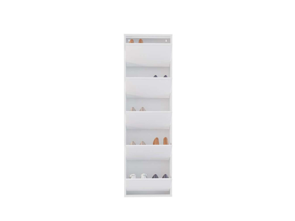 Sapateira metálica "Ayse" - 50 x 15 x 169 cm - Branco