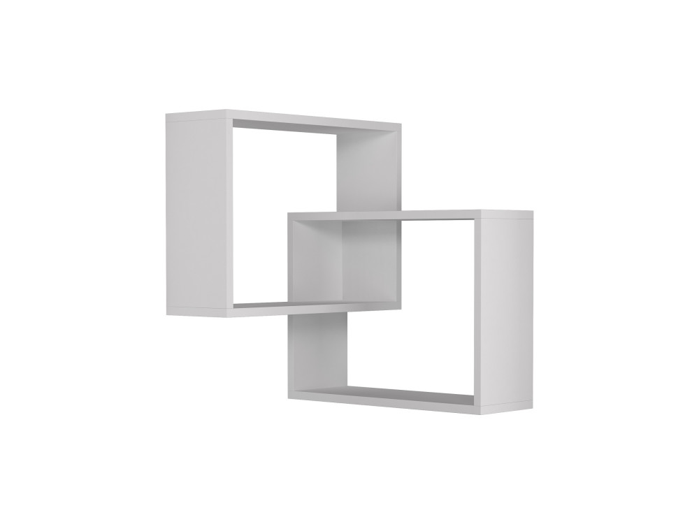 Conjunto de 2 prateleiras de canto de madeira "Ring" - 68 x 60 x 68 cm - Branco