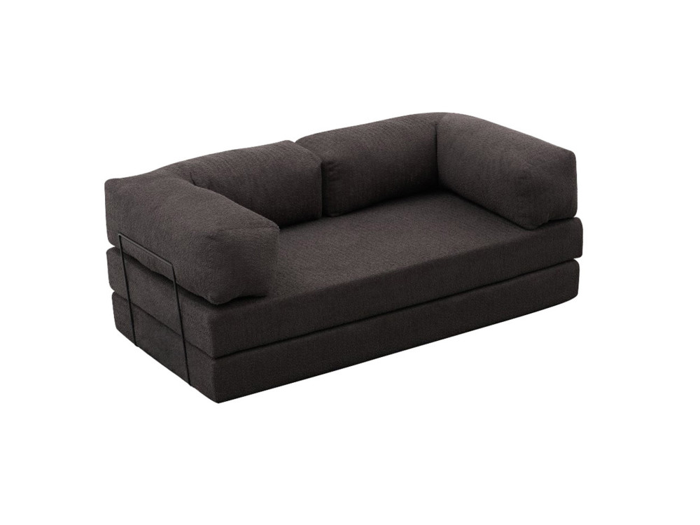 Sofá de 3 lugares em tecido "Comfort" - 190 x 95 x 75 cm - Cinzento-carvão