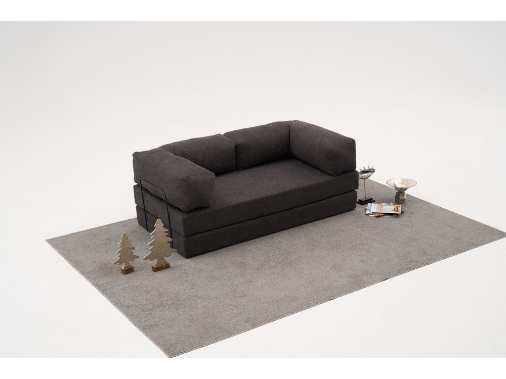 Sofá de 3 lugares em tecido "Comfort" - 190 x 95 x 75 cm - Cinzento-carvão