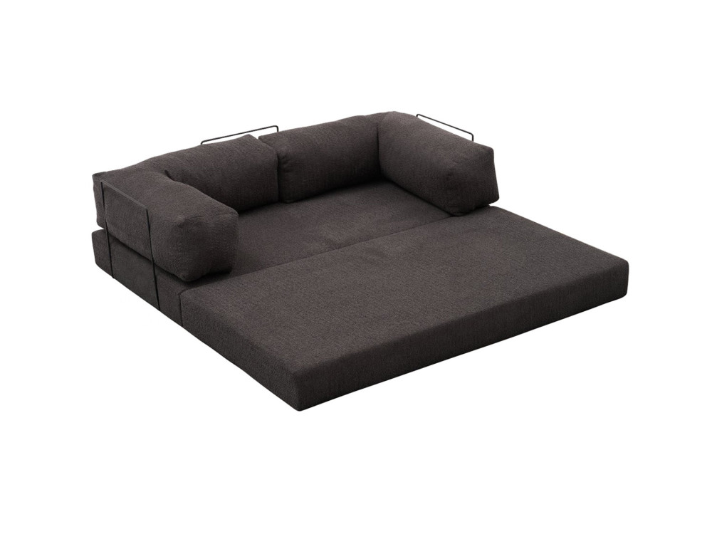 Sofá de 3 lugares em tecido "Comfort" - 190 x 95 x 75 cm - Cinzento-carvão