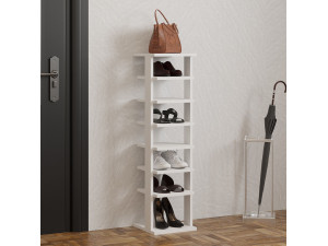Sapateira de madeira "Ayka" - 30 x 30 x 110 cm - Branco 2