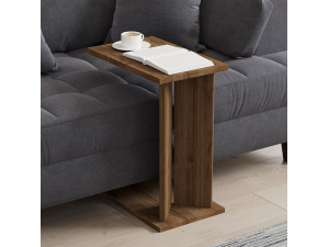 Mesa de apoio de madeira "Lun" - 25 x 50 x 48 cm - Castanho 2