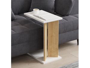 Mesa de apoio em madeira "Lun" - 25 x 50 x 48 cm - Bege 2