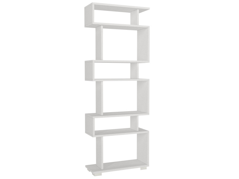 Estante de madeira "Blok" - 60 x 19 x 165 cm - Branco