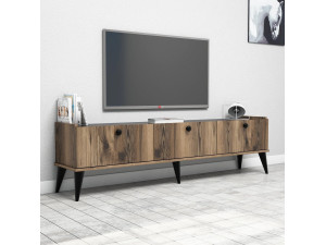 Mesa de TV em madeira "Lidya" - 180 x 35 x 49 cm - Castanho 2