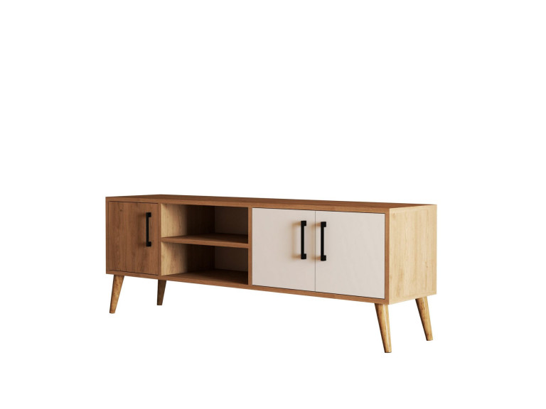 Suporte para televisor em madeira "Exxen" - 150 x 34 x 52 cm - Branco